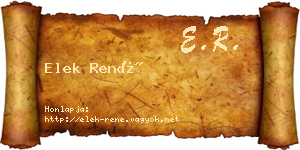 Elek René névjegykártya